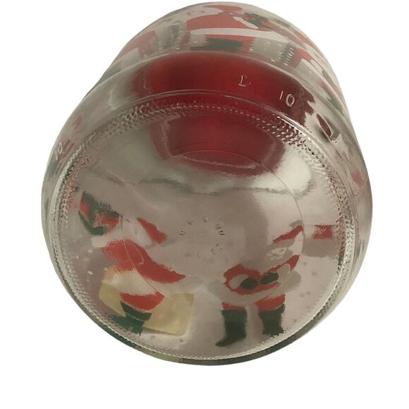 Vtg ANCHOR HOCKING 96oz Santa Glass Christmas/Xmas Red Plastic Lid Storage Jar - Picture 4 of 7
